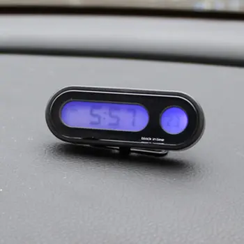 Naujas 2-in-1 Auto Automobilis Elektroninis Laikrodis Šviesos Termometras Skaitmeninis Displėjus, LED Mini Nešiojamų Prietaisų skydelis Laikrodis Automobilių Reikmenys