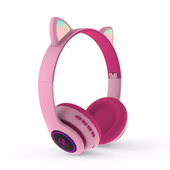 Naujas Cute Kačių Ausų LED Bluetooth наушники Bluetooth 5.0 Vaikai Ausines Žėrintis Šviesos, laisvų Rankų įranga laisvų Rankų įrangą, Muzikos Ausinės KOMPIUTERIUI C