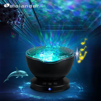 Naujausias Vandenyno Bangos Projektorius LED Nakties Šviesos įmontuotą Muzikos Grotuvą, Nuotolinio Valdymo pultas 7 Šviesos Visatos Žvaigždė Luminaria Už vaikas Miegamasis