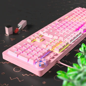 Nekilnojamojo mechaninė pink klaviatūros mergina širdies žaidimas skirtas žaidimų pardavimai žalioji ašis