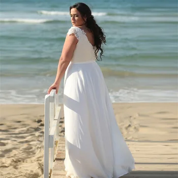 NUOXIFANG Pigūs Plius Dydis Vestuvių Suknelė Bžūp Rankovėmis Aplikacijos Paplūdimys Vestuvių Vestuvinės Suknelės Vestido De Novia Užtrauktukas Atgal su Mygtukais