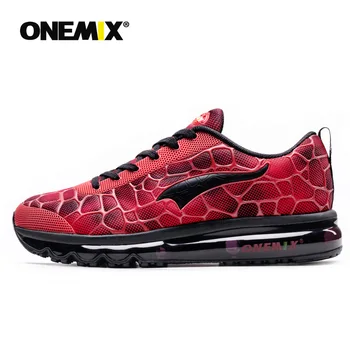 ONEMIX Oro Pagalvės Bėgimo Bateliai vyrams Sportiniai Bateliai Kvėpuojantis Treneris Vaikščiojimo batai raudonos, Bėgiojimo Bateliai Lauko Pėsčiomis