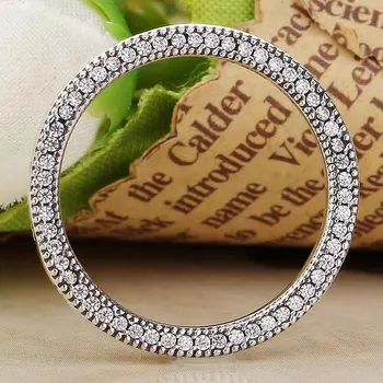 Originalus Parašas Širdis Žiedai Su Nutiesti Crystal Moterims 925 Sterlingas Sidabro Žiedas Vestuves Dovanų Fine Jewelry