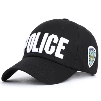 POLICIJOS raštą, tėtis skrybėlę NYC medvilniniai siuvinėjimo beisbolo kepuraitę Snapback unisex atspalvį bžūp retro atsitiktinis skrybėlę lauko kepurės