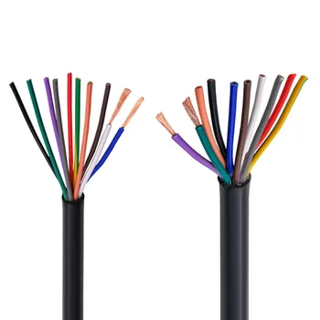 PVC multi-core kabelis juoda 20AWG 0,5 MM RVV 2/3/4/5/6/7/8/10/12/14/16/20/24 pagrindinės kontrolės signalo linija vario viela