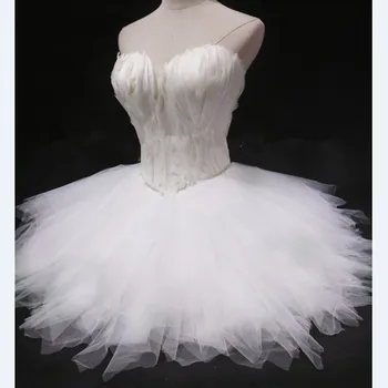 QNZL90#Juoda balta vakarines sukneles trumpas plunksnų liemenėlė sijonas Gimtadienio Prom Šalies Kokteilių Suknelė Baleto reljefiniai nėrinių suknelė Mergaitėms