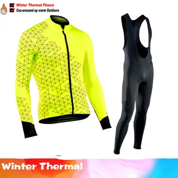 RBT DANGAUS 2020 m. Žiemą šilumos vilnos Nustatyti Dviračių Drabužiai, vyriški Jersey kostiumas Sportas, jojimo, dviračių MTB drabužiai, Kelnės, kombinezonai su Antkrūtiniais Šiltas rinkiniai