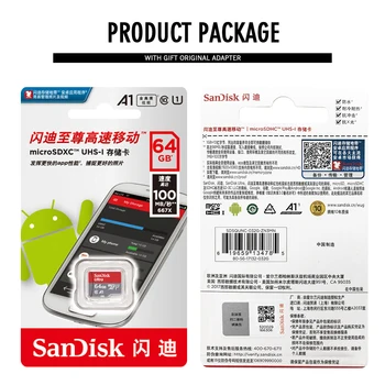 SanDisk Micro SD 64GB A1 Atminties Kortele 128 GB 256 GB Micro SD Kortelė 200GB SD Kortelė, 32 GB, 16 GB UHS-I TF Kortelę 400GB Class10 