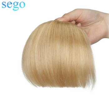 SEGO 23G Tiesiai 2 Įrašai 3D Kirpčiukai Žmogaus Plaukų Pratęsti Ne Remy Bukas Bang 15*15cm Brazilijos Plaukų Blonde Spalva Priekinės Briaunos