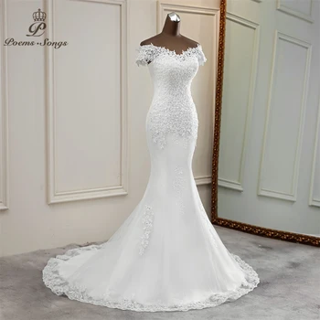 Seksualus vestuvių suknelė 2020 appliques gėlių chalatas de mariee elegantiškas bride nėrinių suknelė vestuvių suknelės graži undinė vestuvių suknelė