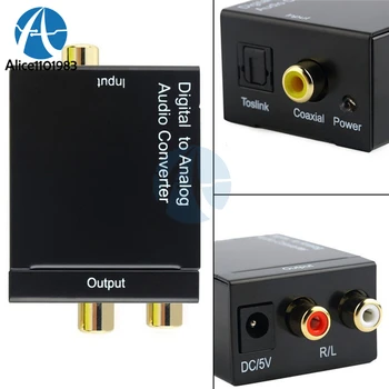 Skaitmeninis Optinis Bendraašius Toslink Signalą į Analoginį L/R Audio Converter Adapterio Modulis 2x RCA Išvestis L/R, 3,5 mm USB Power DC 5V 