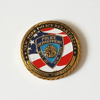 Suvienyti valstybių vėliavos NYPD monetų Ištikimas Iki Mirties, niujorko policijos departamento bronzos, padengtą iššūkis, monetų, suvenyrų kolekcionuojamų