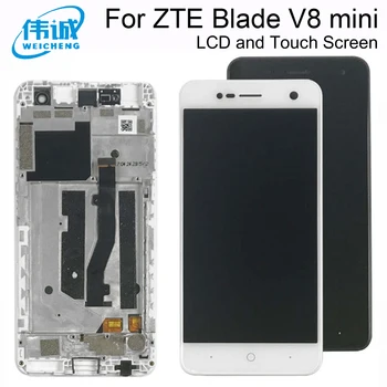Už ZTE Blade V8 Mini V0850 LCD Ekranas Jutiklinis Ekranas skaitmeninis keitiklis komplektuojami Su Rėmo Pakeisti Dalys zte v8 mini lcd
