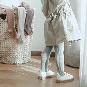 Vaikiškos pėdkelnės kūdikio dukart adata pėdkelnės šukuotos medvilnės anti-pilling vertus siuvimo rudenį atkreipti apačioje kelnės