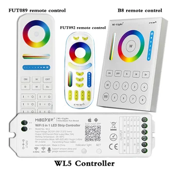Wifi 5 1 led juostos valdiklis WL5 dimeris DC12~24V gali smart phone APP/remote control/Alexa/ 
