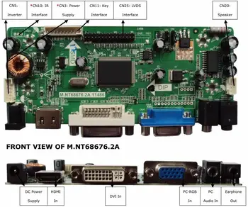 Yqwsyxl Kontrolės Valdyba Ekranas Su garsiakalbiu Rinkinys LP173WD1-TLA1 HDMI+DVI+VGA LCD LED ekrano Valdiklio plokštės Tvarkyklės