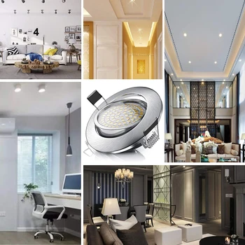 Įleidžiamas LED Prožektorius 4W Ultra Plonas Downlight Pasukti IP44 Tinka Vonios kambariui Gyvenimo Kambario, Miegamasis, Virtuvė